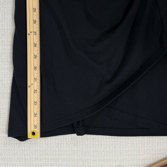 Leith Ruched Bodycon Tank‎ Dress Black Sleeveless Tulip Hem M Little Black Dress - Picture 6 of 7